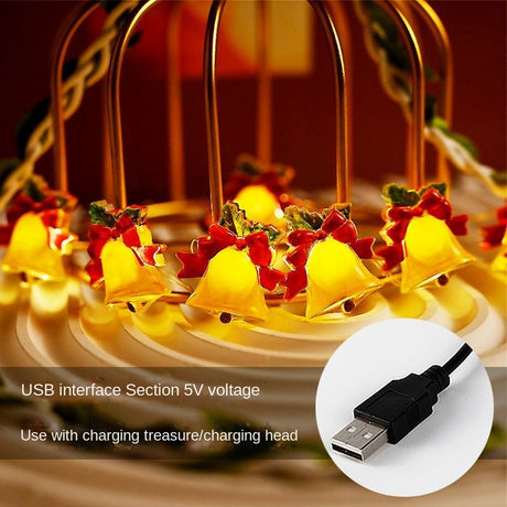 Christmas decoration, bell lights, string lights, Christmas tree lights, atmosphere, colorful light strips, store scene decoration, hanging ornaments, pendants - V.I.P Digital Presence