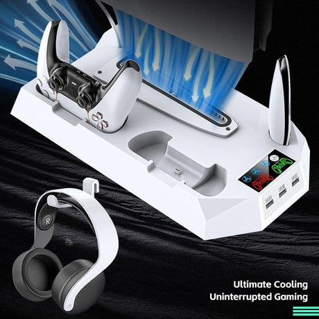 PS5 Slim/PS5 Cooling Stand Optical/Digital Universal Base Multi functional Charging Stand - V.I.P Digital Presence