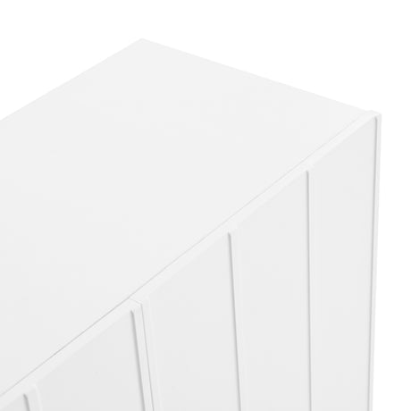 ON-TRANS Cream Style Shoe Cabinet with 5 Adjustable Solid Wood Legs, Large Storage Cabinet with Wave Doors, White - V.I.P Digital Presence