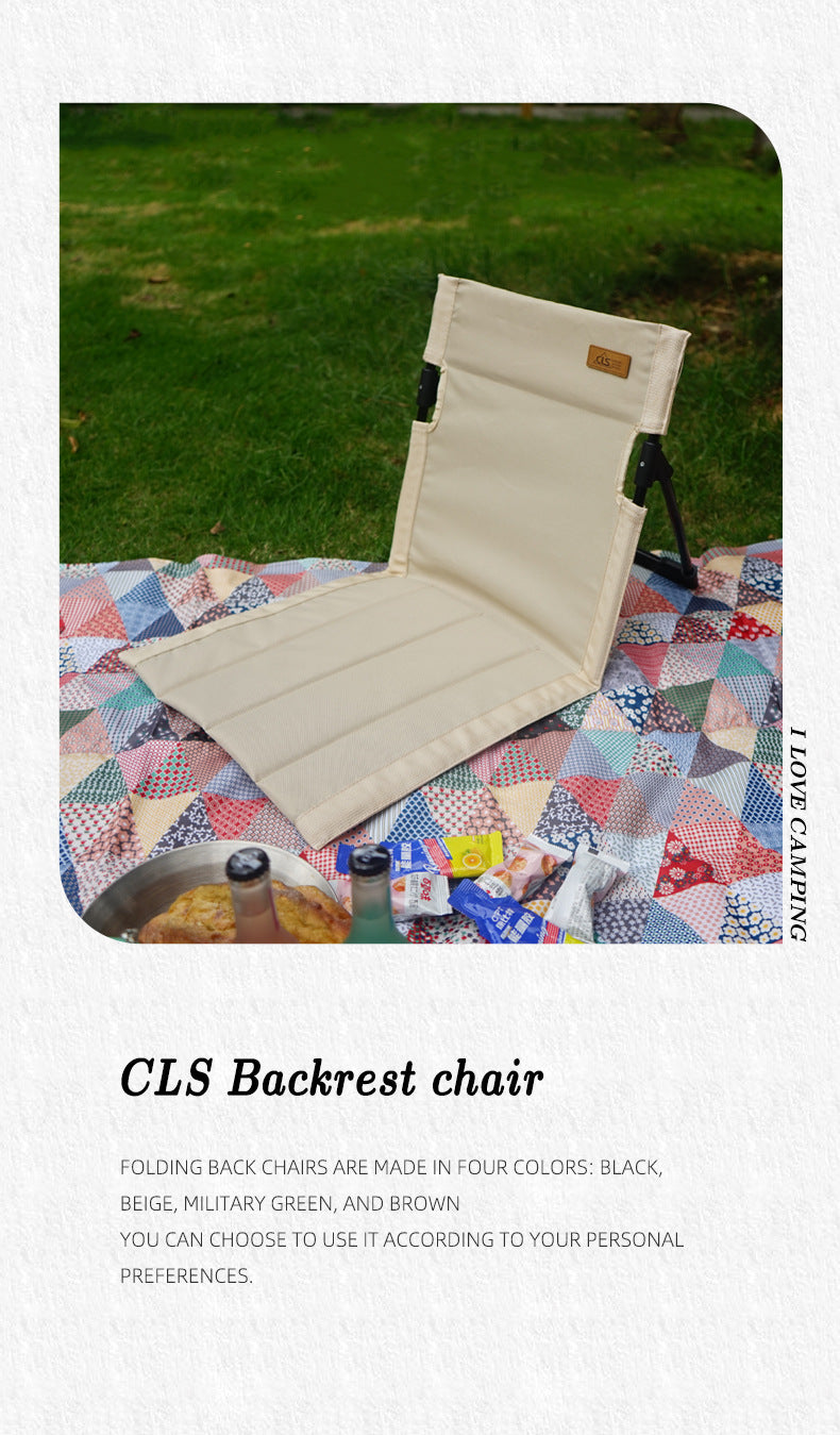 Silla con respaldo para acampar al aire libre, silla plegable portátil, silla de ocio, silla para balcón, parque, césped, silla de picnic