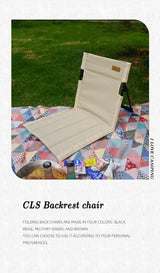 Silla con respaldo para acampar al aire libre, silla plegable portátil, silla de ocio, silla para balcón, parque, césped, silla de picnic