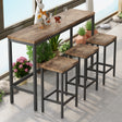 Modern Design Kitchen Dining Table Pub Table Long Dining Table Set with 3 Stools Easy Assembly Natural - V.I.P Digital Presence