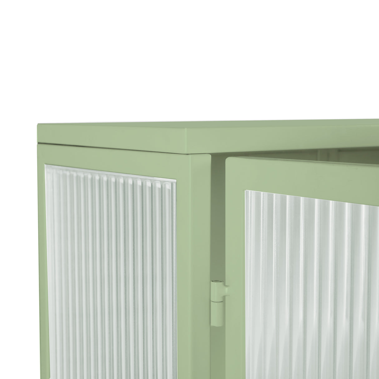 23.62"Glass Doors Modern Two-door Wall Cabinet with Featuring Two-tier Enclosed Storage Green