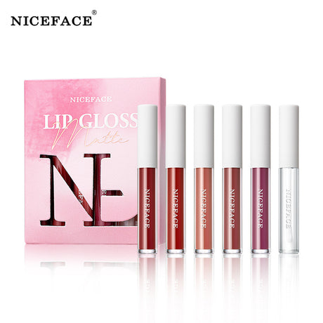 Niceface New Matte Non-Stick Cup Lip Glaze Set With Lip Plumper Texture Lip Gloss - V.I.P Digital Presence