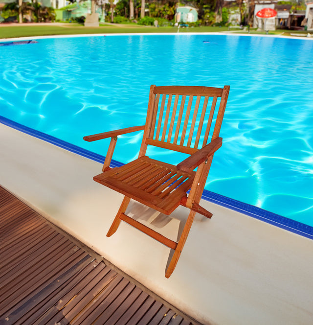 Foldable Patio Dining Set 4 Folding Chairs Indoor and outdoor universal Teak - V.I.P Digital Presence