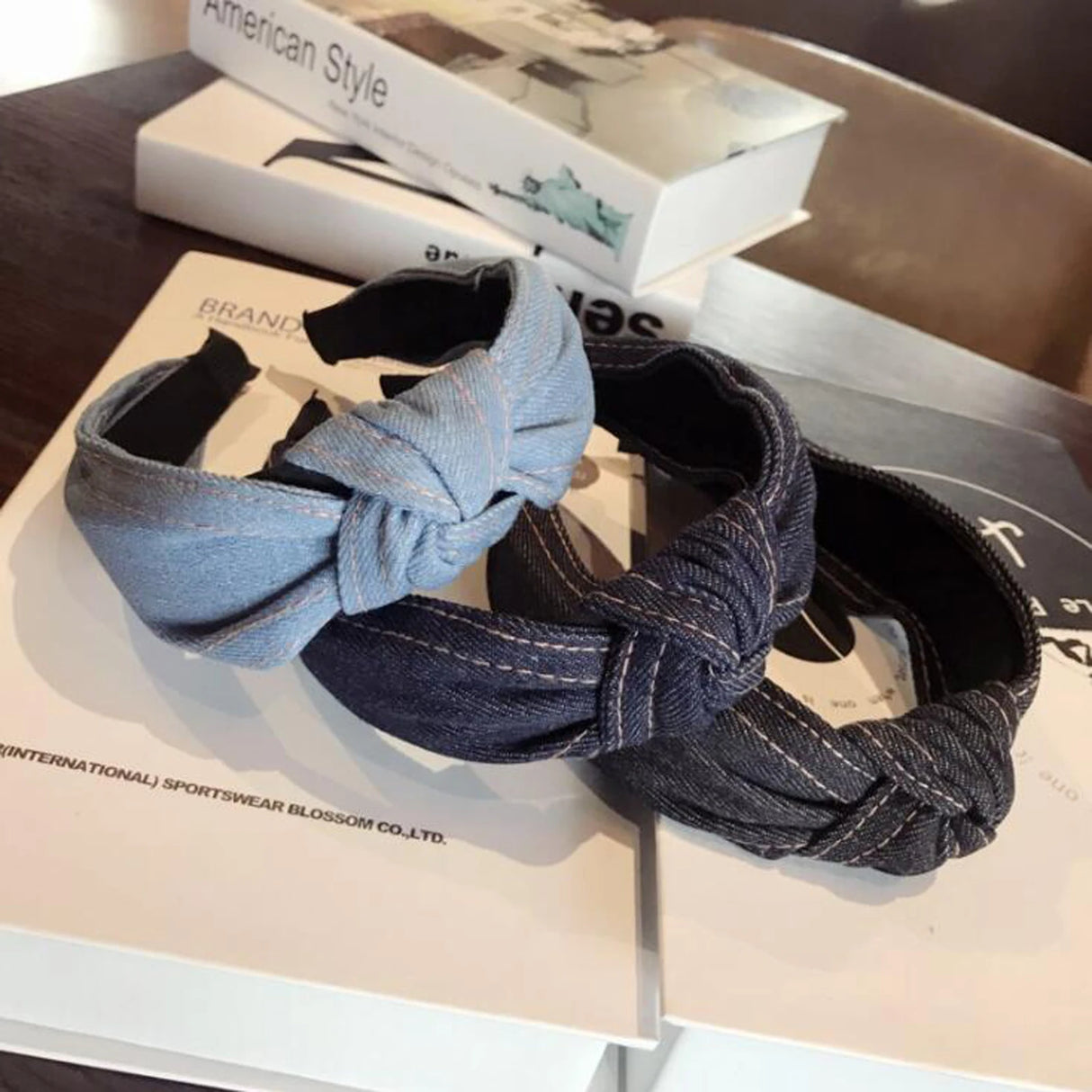 New Fashion Denim Hairband Wide Side Headband Center Knot Headwear Soft Turban Hair Accessories - V.I.P Digital Presence