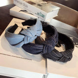 New Fashion Denim Hairband Wide Side Headband Center Knot Headwear Soft Turban Hair Accessories - V.I.P Digital Presence