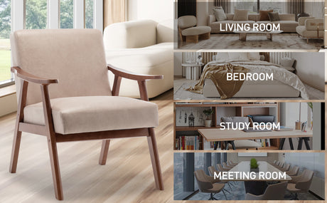 Solid wood frame living room chair, accent chair with thick backrest, casual chair Indoo - V.I.P Digital Presence