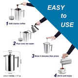 Coffee pot 304 stainless steel French press double-layer hand-pour straight handle coffee brewing pot - V.I.P Digital Presence