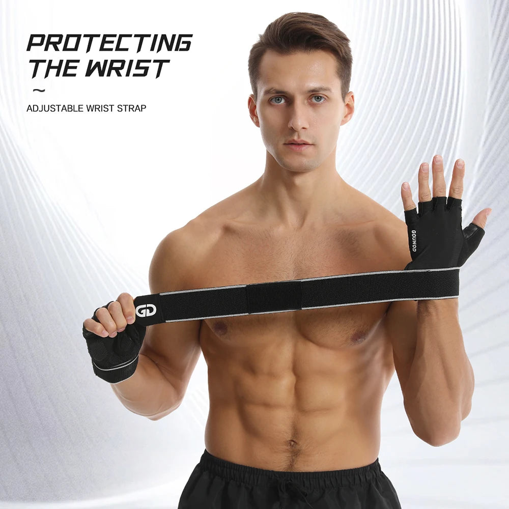Fitness gloves with microfiber anti slip and wear-resistant design half finger gloves with straps ﻿ - V.I.P Digital Presence