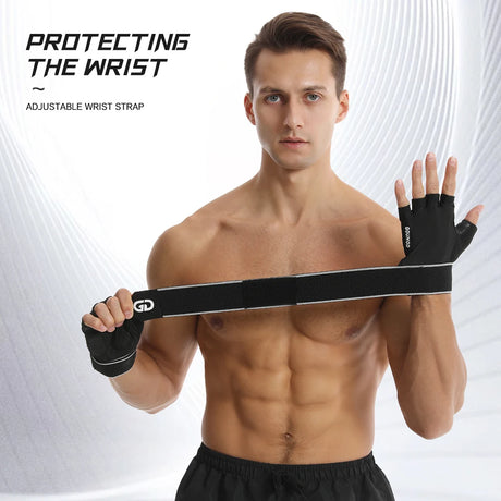 Fitness gloves with microfiber anti slip and wear-resistant design half finger gloves with straps ﻿ - V.I.P Digital Presence