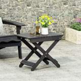 Outdoor Folding Wooden Side Table, Dark Gray, 15"D x 22.75"W x 18.25"H - V.I.P Digital Presence