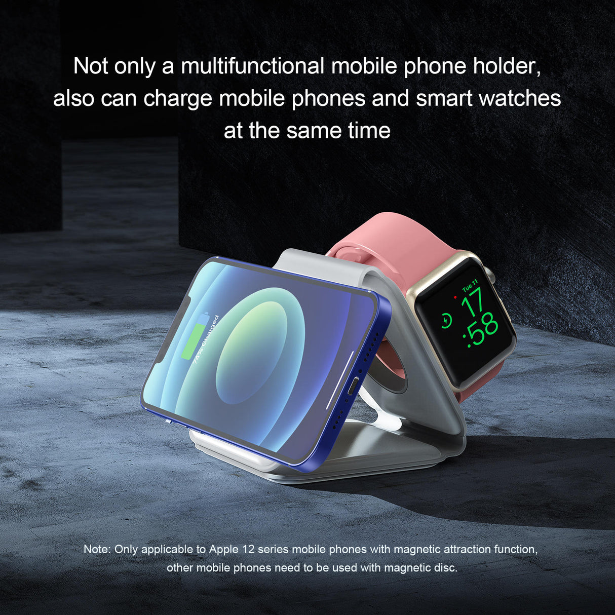 Cargador inalámbrico magnético plegable tres en uno Magsafe de 15 W con carga rápida para Apple Headset Watch