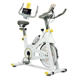 Indoor Exercise Bike Cycling Bike with Comfortable Seat Cushion Yellow+White - V.I.P Digital Presence