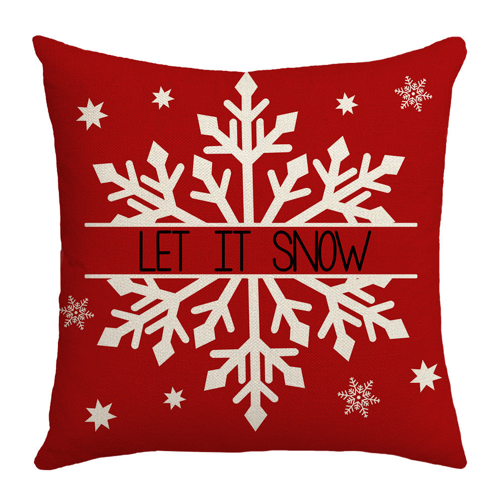 Grid Christmas linen pillowcase, Christmas tree snowflake home decoration pillowcase, sofa cushion pillowcase - V.I.P Digital Presence