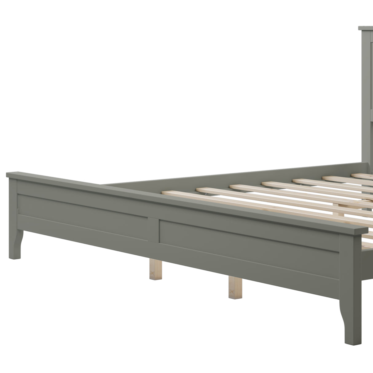 Modern Gray Solid Wood King Platform Bed - V.I.P Digital Presence