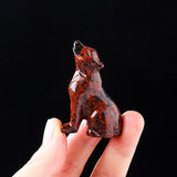 Natural crystal wolf cub carving piece, crystal animal raw stone, mineral specimen, home decoration ornament - V.I.P Digital Presence