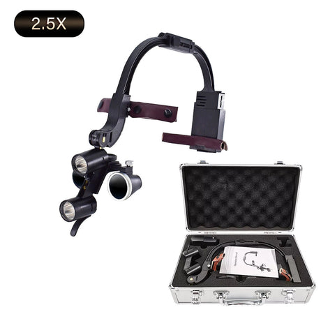 Dental oral head mounted magnifier with headlight HD orthopedic ENT optical instrument magnifying lens light - V.I.P Digital Presence