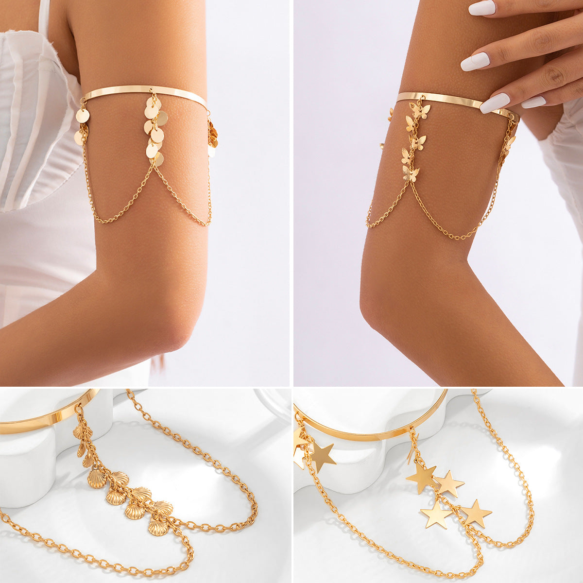 Ethnic style, personalized metal iron chain, arm chain, niche, simple, open-ended arm bracelet, arm ring, female - V.I.P Digital Presence
