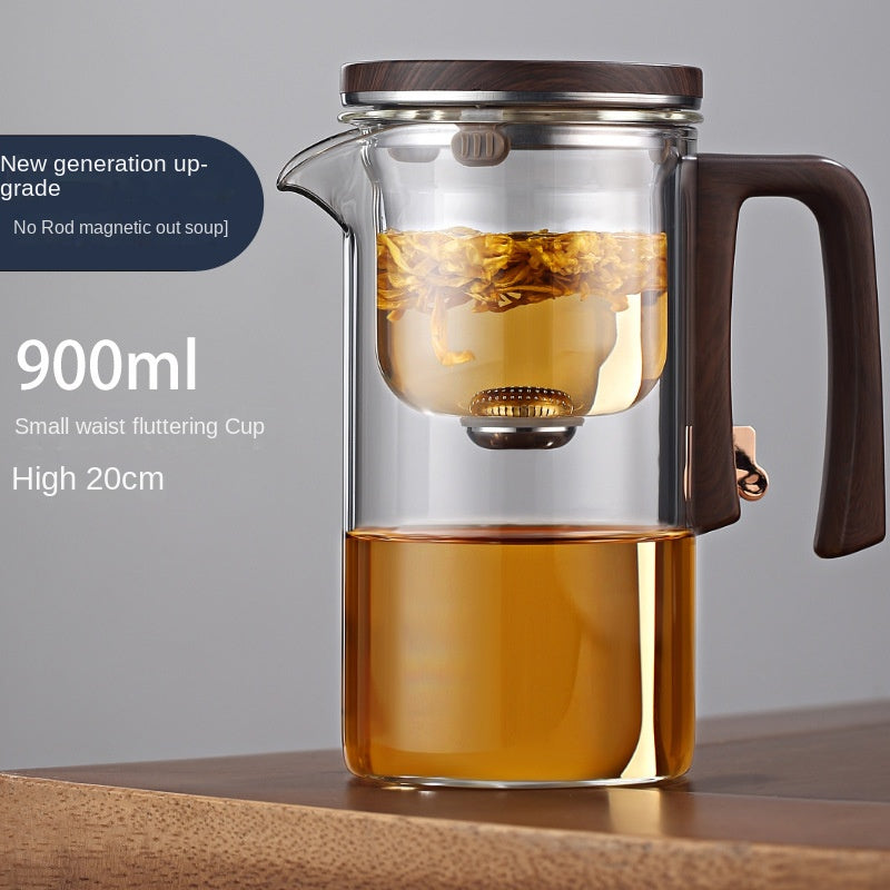 Xiaoman Waist new rodless elegant cup, one click magnetic suction filter glass tea pot, automatic tea separation tea cup - V.I.P Digital Presence
