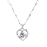 Diamond studded heart-shaped projection necklace in 100 languages. I love you, heart-shaped pendant, couple necklace - V.I.P Digital Presence