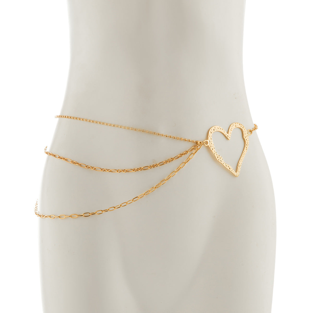 Sweet Cool Ins Exaggerated Big Love Waist Chain Female Personality Metal Thin Chain Body Chain - V.I.P Digital Presence