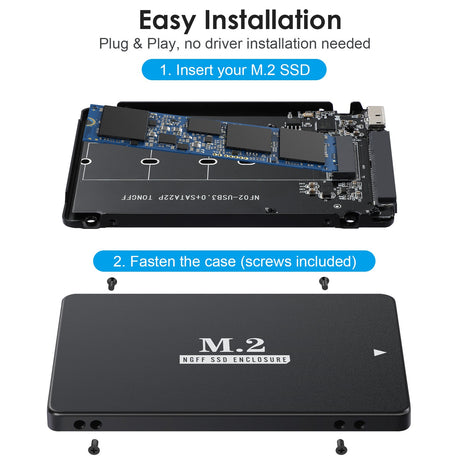 USB 3.0/SATA III 2.5-inch aluminum case M2 NGFF SSD solid state drive box - V.I.P Digital Presence