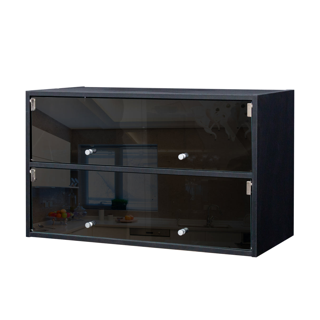 Black Glass Door Shoe Box Shoe Storage Cabinet With RGB Led Light - V.I.P Digital Presence