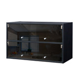 Black Glass Door Shoe Box Shoe Storage Cabinet With RGB Led Light - V.I.P Digital Presence