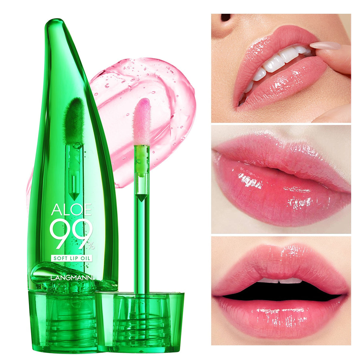 langmannni  Aloe vera lip gloss, temperature-sensitive color-changing lip glaze, moisturizing and protective lipstick, lip oil - V.I.P Digital Presence