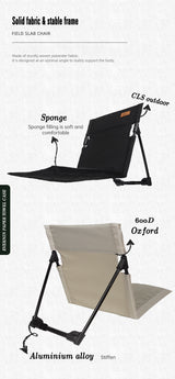 Silla con respaldo para acampar al aire libre, silla plegable portátil, silla de ocio, silla para balcón, parque, césped, silla de picnic