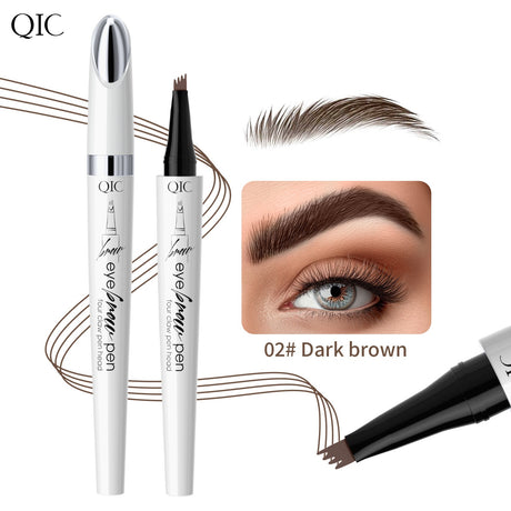 QIC ceramic white liquid four-claw eyebrow pencil wild eyebrow waterproof non-smudge four-head forked eyebrow pencil - V.I.P Digital Presence