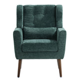 Modern Accent Chair Upholstered Foam Filled Living Room Chairs Comfy Reading Chair Mid Century Modern Chair  (Blackish Green) - V.I.P Digital Presence