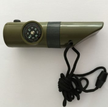 Camping Survival Whistle With Compass Thermometer Flashlight Magnifier - V.I.P Digital Presence