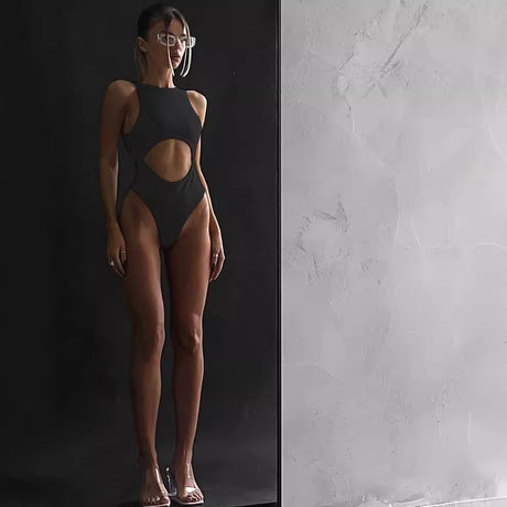 Sleeveless pullover sexy hollow out navel revealing hot girl jumpsuit - V.I.P Digital Presence