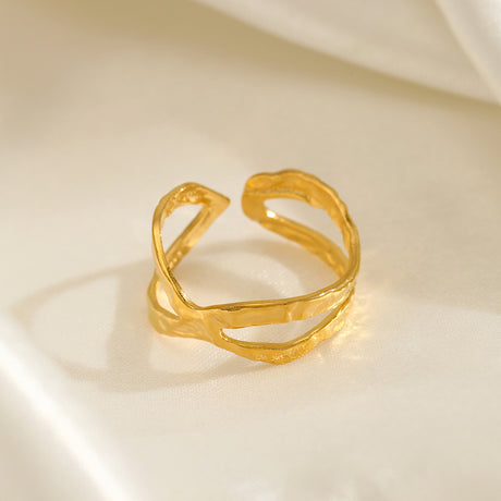 European and American fashion personality simple line cross opening ring - V.I.P Digital Presence
