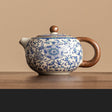 Kung Fu tea set blue and white lotus tea pot fair cup tea can ceramic lid bowl - V.I.P Digital Presence