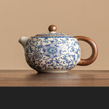 Kung Fu tea set blue and white lotus tea pot fair cup tea can ceramic lid bowl - V.I.P Digital Presence
