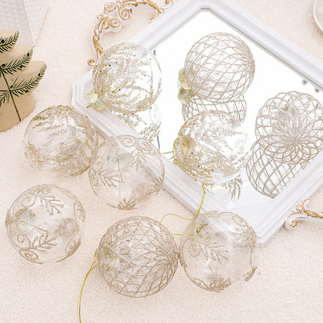 Christmas decorations 8cm/9PCS transparent PET painted Christmas ball gift box set Christmas tree pendant - V.I.P Digital Presence