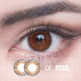1Pcs FDA Certificate Eyes Beautiful Pupil Colorful Girl Cosplay Contact Lenses Brown(0-600°） - V.I.P Digital Presence