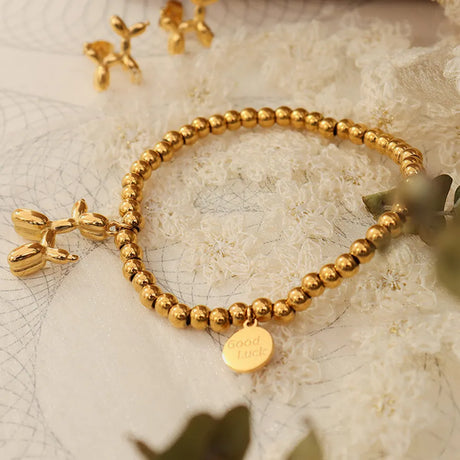 18K Gold-Plated Titanium Steel Puppy Shape Charm Bracelet - V.I.P Digital Presence