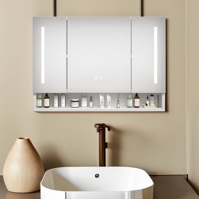 Modern 39x28 inch bathroom cabinets, medicine cabinets with mirrors and LED lights, and bathroom storage cabinets - V.I.P Digital Presence