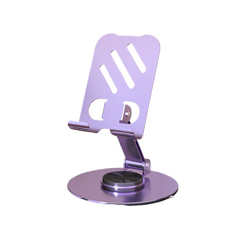 Aluminum alloy desktop phone holder with 360 degree rotation and folding, portable lazy all metal phone holder - V.I.P Digital Presence