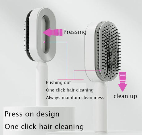 Pressing type cleaning design air cushion comb for women's long hair, specialized airbag massage comb, household hair comb - V.I.P Digital Presence