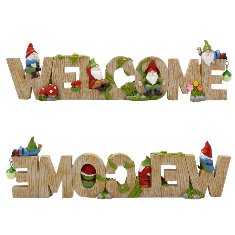 Dwarf Welcome Card Creative Garden Outdoor Balcony Welcome Decoration - V.I.P Digital Presence