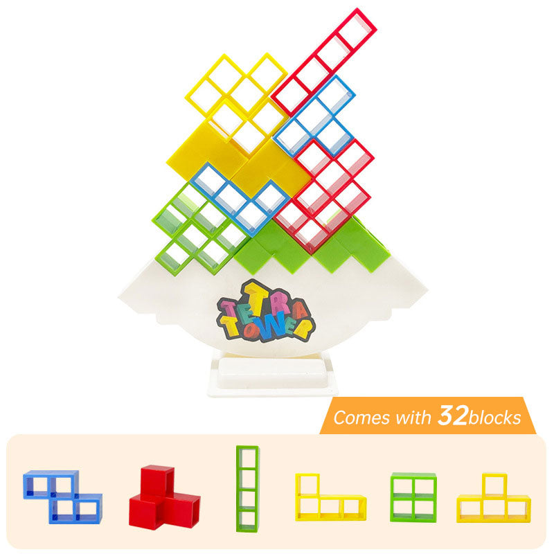 Juego de mesa de bloques de construcción apilables Tetra Tower Fun Balance para niños, adultos, amigos, equipo, dormitorio, familia, noche de juegos y fiesta