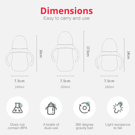 Baby bottles Drinking Cup Feeding Bottle Wide-Caliber Multifunctional   Drinking Milk Drinking Water Dual-use Bottle BPA Free - V.I.P Digital Presence