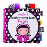 Libro de tela LakaRose Baby con etiqueta en blanco y negro, libros de educación temprana para recién nacidos y bebés, libros de tela tranquilos 