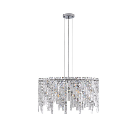 Deluxe round silver crystal chandelier, modern rectangular chandelier (excluding light bulbs) - V.I.P Digital Presence