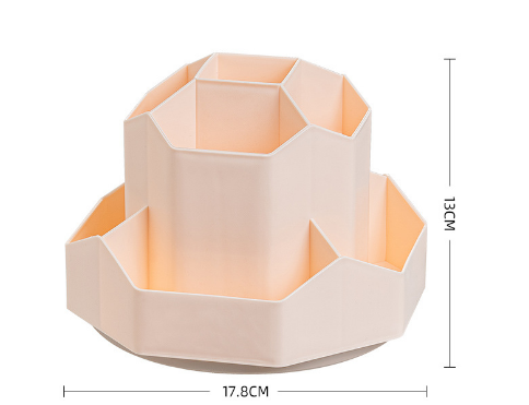 Large capacity rotatable pen holder plastic storage box rotating desktop stationery multifunctional office - V.I.P Digital Presence